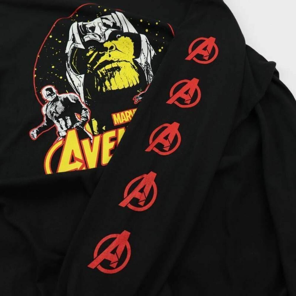 Avengers Endgame Mens Marvel Graphic T-Shirt Black Long Sleeve 100% Cotton L New - Picture 3 of 7